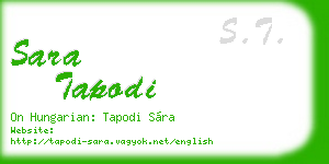 sara tapodi business card